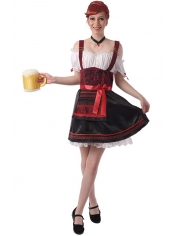Bavarian Costume Red Beer Girl Costume - Womens Oktoberfest Costumes